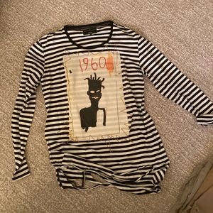Glamb x Basquiat distressed long sleeve t
